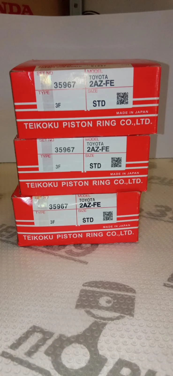 Комплект поршневых колец TOYOTA 2AZ-FE 35967STD 13011-28151